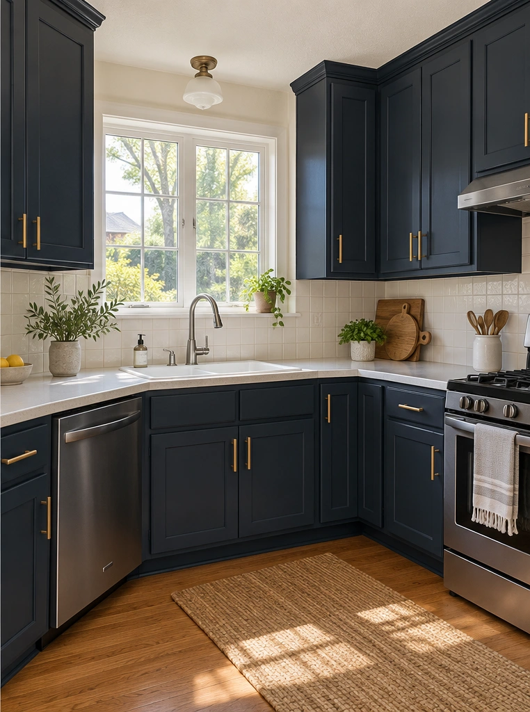 Illustrative kitchen refreshed with new cabinet fronts and hardware